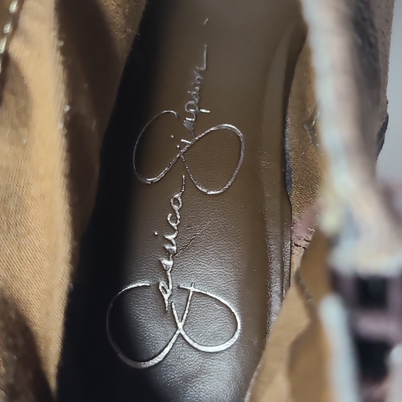 Jessica Simpson Brown Waxy Split Suede Maxi Shoes..size 6.5 - Picture 6 of 7